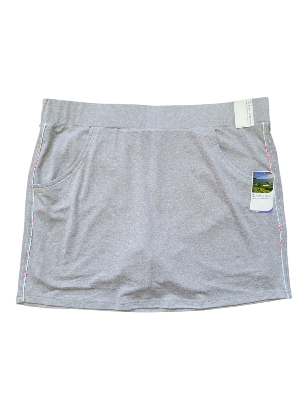 SALE Pebble Beach DryLuxe Performance Stretch Skort Golf Tennis Gray XXL NWT